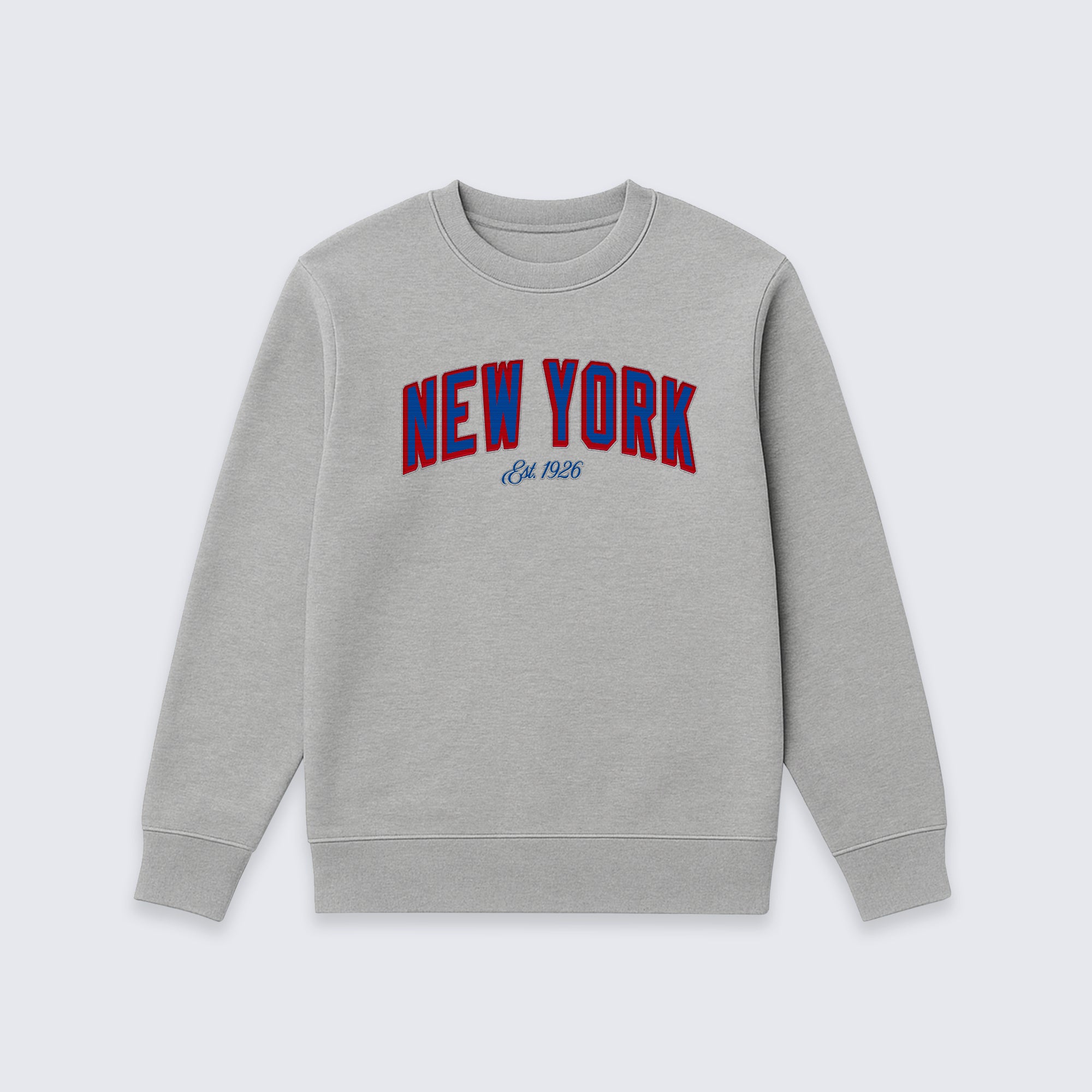 New York • Crewneck (Grey) – Blue York