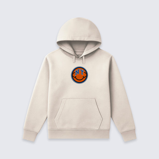 NY Hoops Smile • Casual Hoodie (Cream)