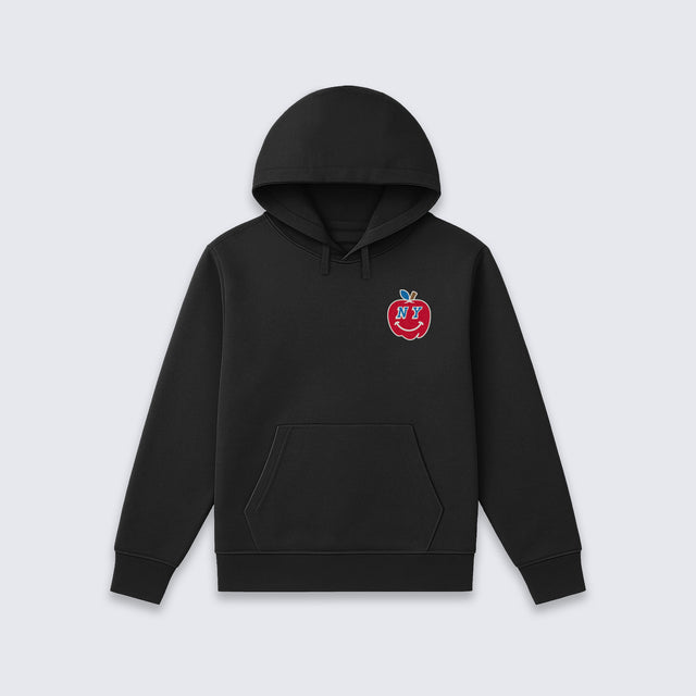 NY Apple Smile • Casual Hoodie (Black)