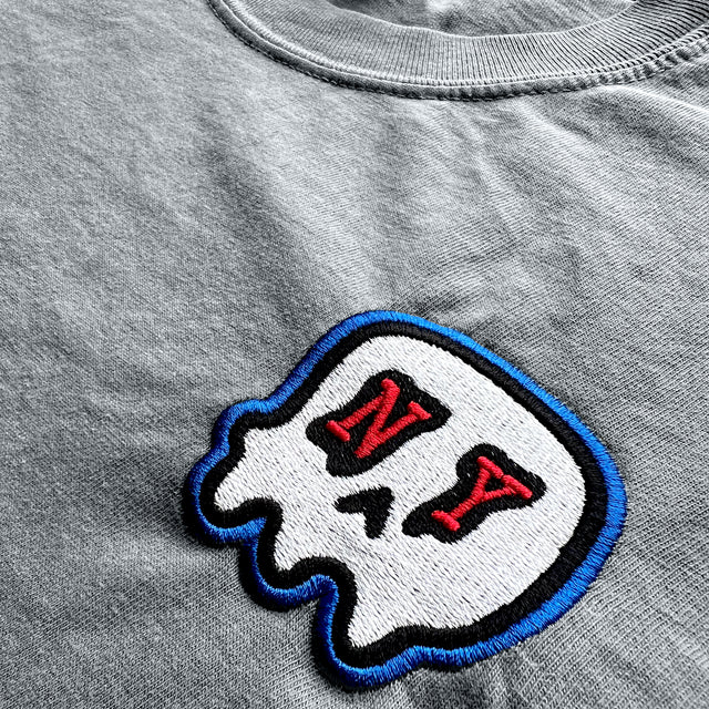 NY Skull • Embroidered Tee (Stone)