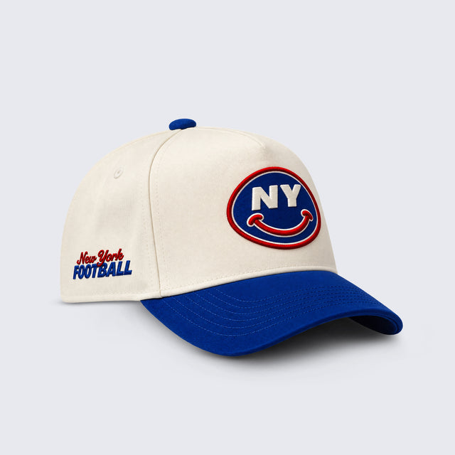 NY Football Smile • Snapback (Royal+Cream)