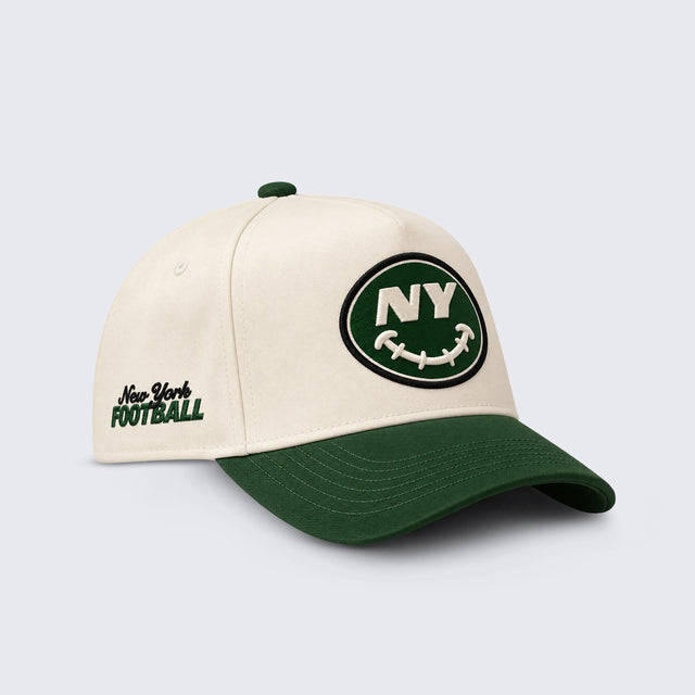 NY Football Smile • Snapback (Green+Cream)