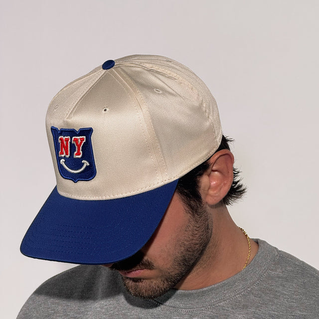 NY Smile • Snapback Hat (Royal + Cream)