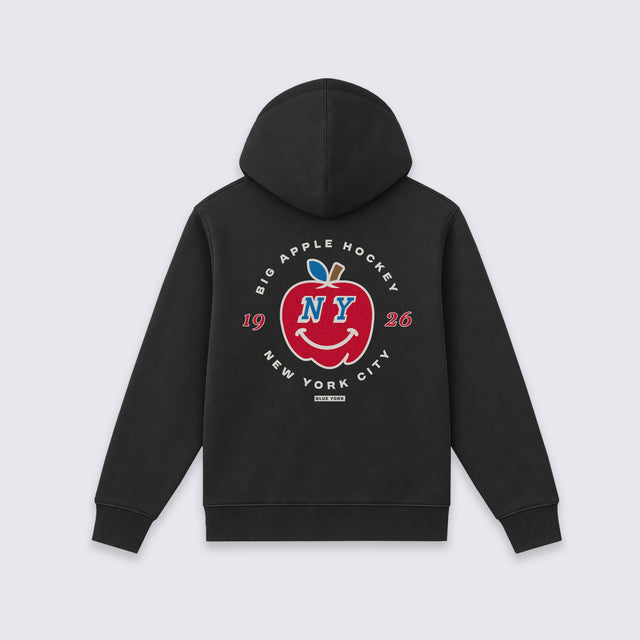 NY Apple Smile • Casual Hoodie (Black)