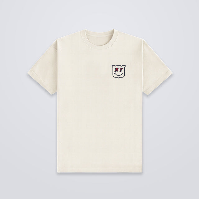 NY Smile • Embroidered Tee (Cream)