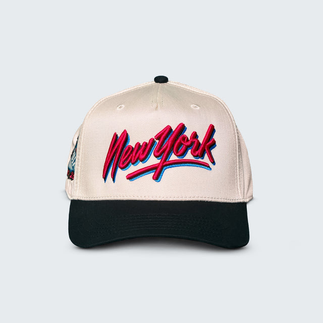 NY x MIAMI vICE • Snapback Hat (Black + Cream)