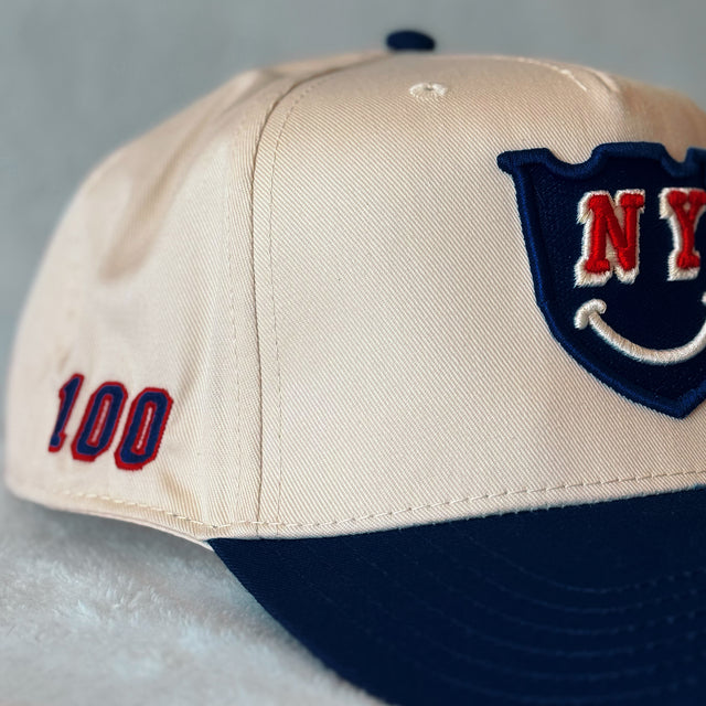 Centennial NY Smile • Snapback (Cream + Navy)